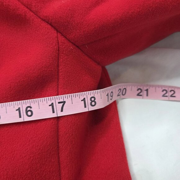 Zara Women's Size Medium Red Wool Duffel Hooded Jacket - Picture 5 of 9